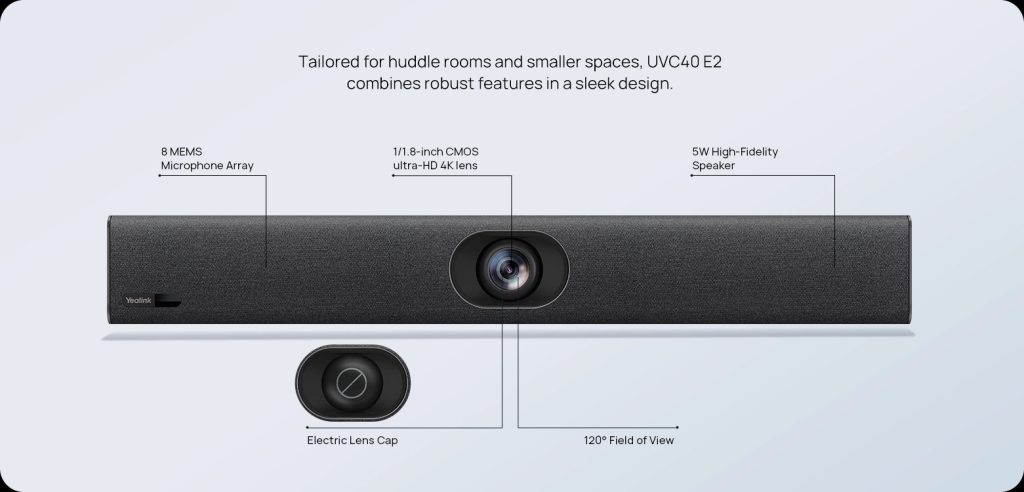Yealink UVC40 E2 có thiết kế tinh gọn all in one