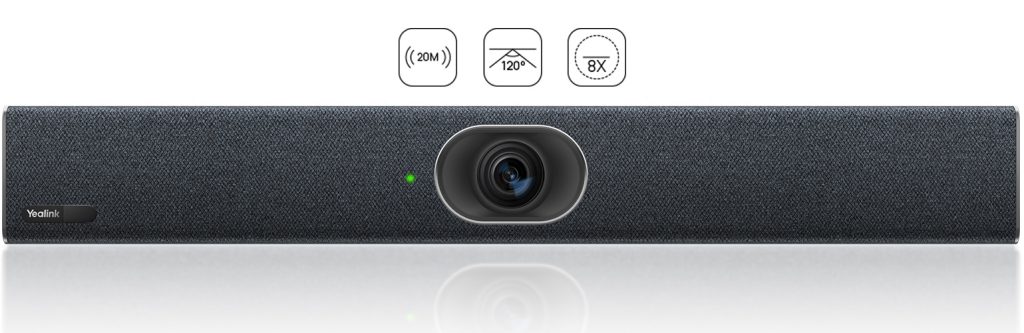 Yealink MeetingBar A20 Teams Edition mang đến hình ảnh sắc nét, bao quát phù hợp phòng nhỏ