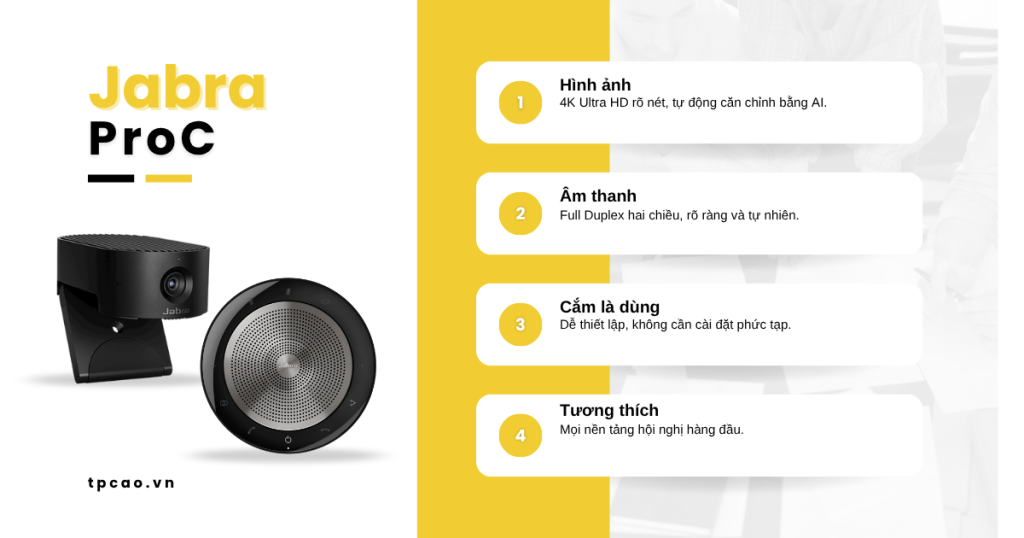 Jabra ProC là Giải pháp họp chuyên nghiệp cho phòng 6–14 người