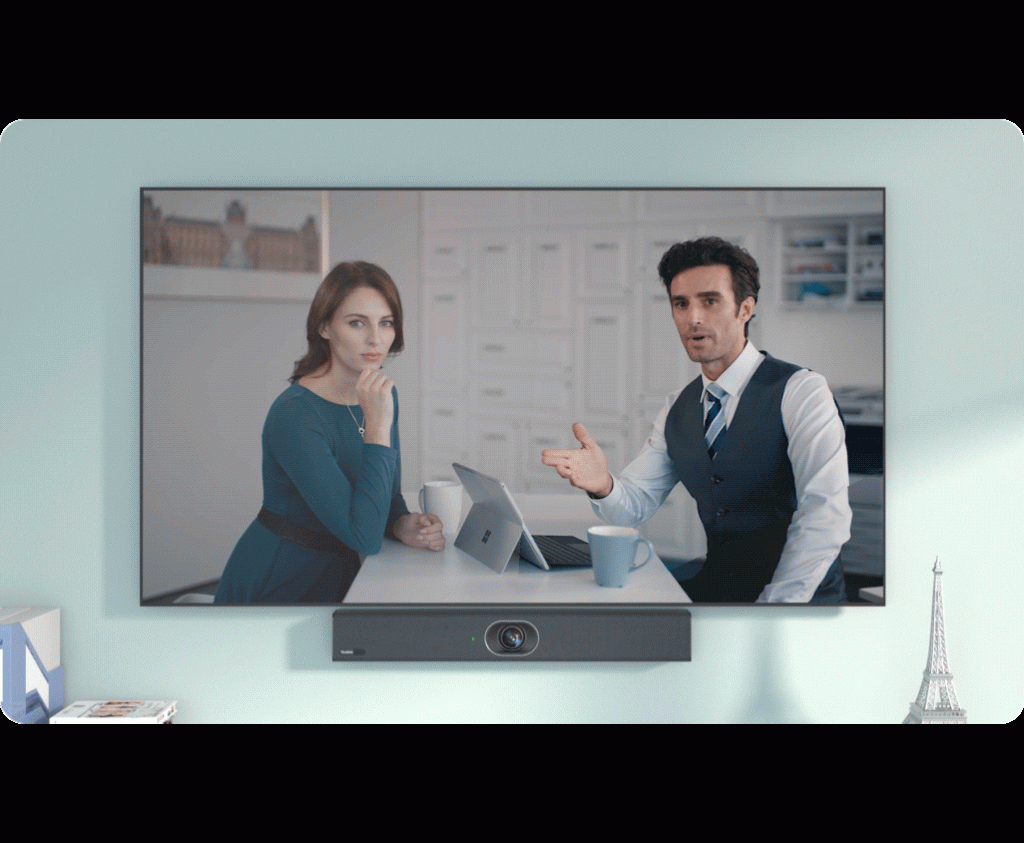 Yealink MeetingBar A20 trang bị tính năng AI thông minh tự động khung hình và theo dõi người nói