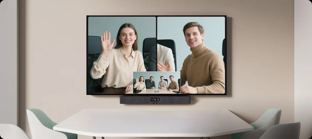 với MeetingBar A25 bạn sẽ trải nghiệm họp công bằng với AI Video thông minh