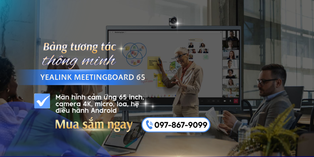 Bảng tương tác thông minh thế hệ mới All-in-One Yealink MeetingBoard 65