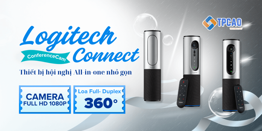 Logitech ConferenceCam Connect là Camera hội nghị di động tích hợp loa ngoài Bluetooth dành cho phòng họp nhỏ