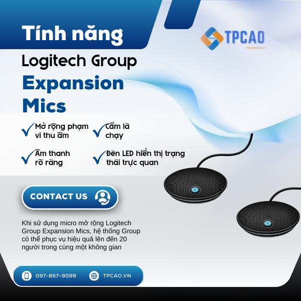 tính năng Logitech Group Expansion Mics