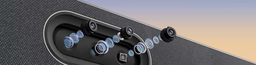 Yealink MeetingBar A50 trang bị ba camera đủ để quan sát mọi thứ.