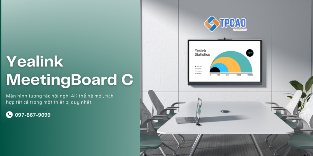 Yealink MeetingBoard C là Màn hình tương tác 4K All-in-One cho phòng họp hiện đại