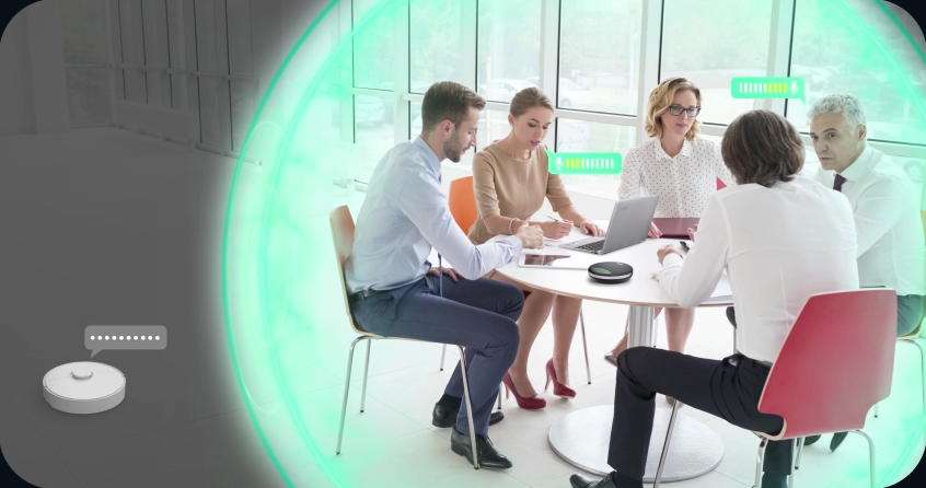 Yealink SP92 sử dụng công nghệ AI Noise Cancellation để lọc bỏ các tạp âm