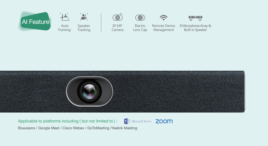 Yealink UVC40 sở hữu camera chất lượng 20mp