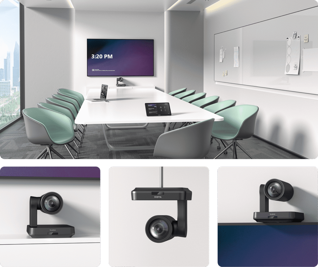 Camera hội nghị Yealink UVC84 USB PTZ lắp đặt linh hoạt với nhiều không gian khác nhau