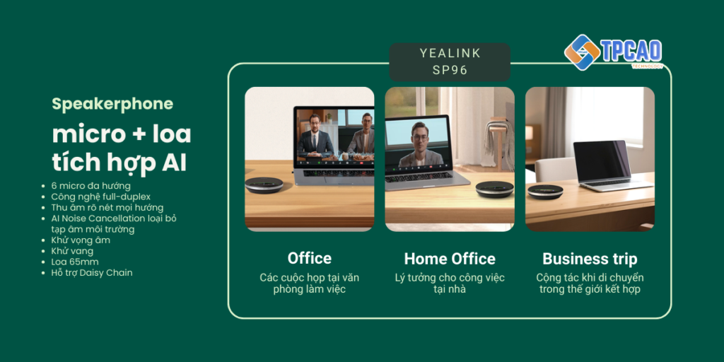 Âm thanh AI với loa Yealink SP96