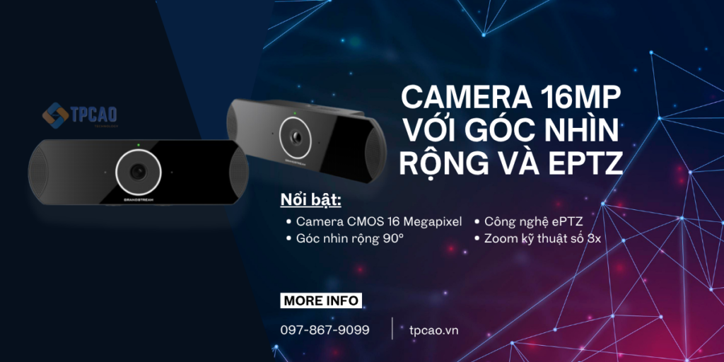 Grandstream GVC3210 với camera 16mp với góc nhìn rộng