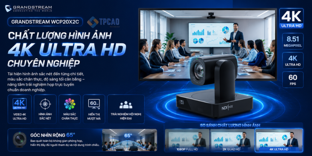 Grandstream WCP20X2C có chất lượng hình ảnh 4k 