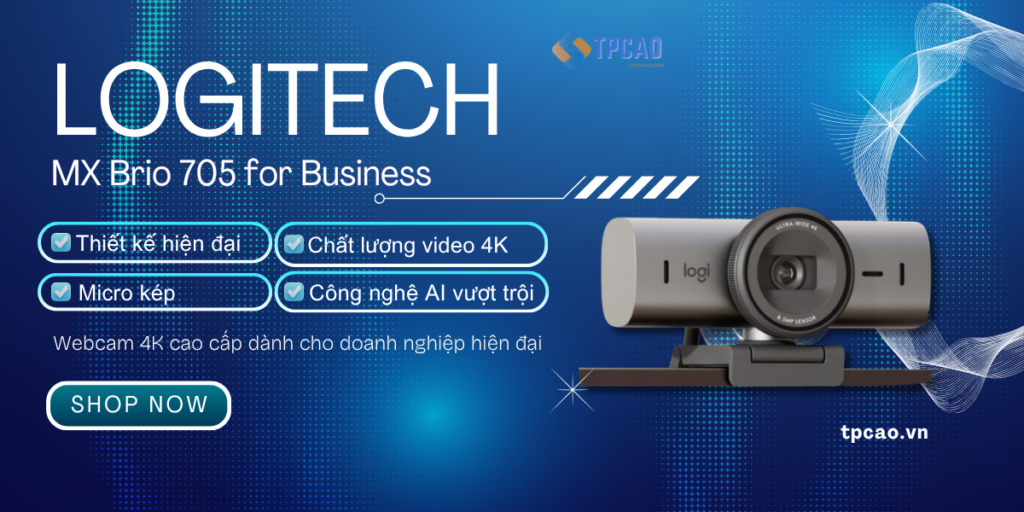Logitech MX Brio 705 for Business là Webcam 4K cao cấp dành cho doanh nghiệp hiện đại