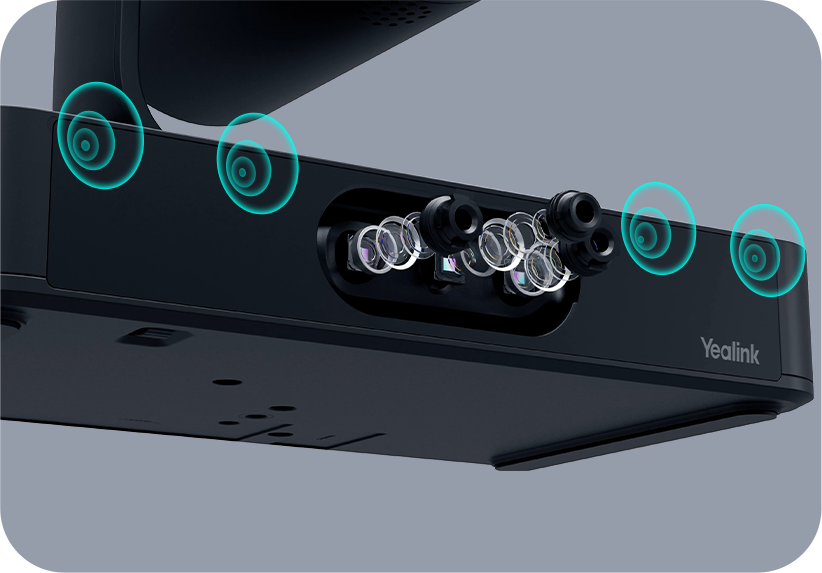 yealink SmartVision 80 xác định chính xác vị trí nguồn âm thanh để theo dõi người đang phát biểu