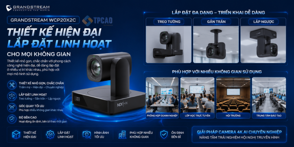 Grandstream WCP20X2C với thiết kế hiện đại lắp đặt linh hoạt
