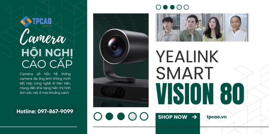 camera hội nghị ptz cao cấp yealink smartvision 80 cho phòng họp vừa