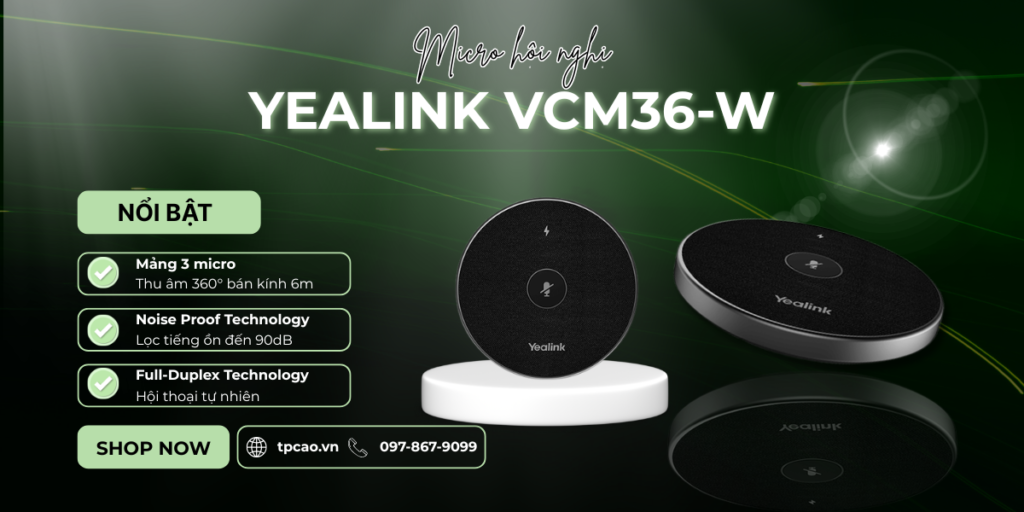 yealink vcm36-w là Giải pháp mở rộng âm thanh chuyên nghiệp cho phòng họp