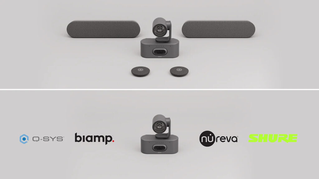 Logitech Rally AI Camera Pro kết nối linh hoạt với hệ thống âm thanh chuyên nghiệp